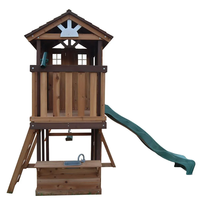 Mountpeak - Elbrus Swing Set & Playhouse with wooden roof