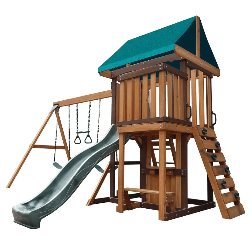 Mount Peak - Logan Swing Set & Playhouse with balcony - Marah Kids