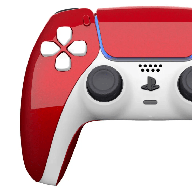 Merlin Craft Customized Sony Dual Sense Gaming Controller For Ps5 & Ps5 Slim - Diamond Red - Marah Kids