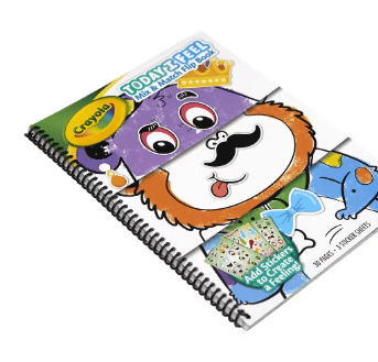 Crayola “Today I Feel” Animal Mix & Match Flip Book – Emotion Learning Activity for Toddlers, 30 Pages & 50+ Stickers | Preschool Feelings Book for Coloring, Mixing & Matching | Educational Gift for Kids Ages 3+ - Marah Kids