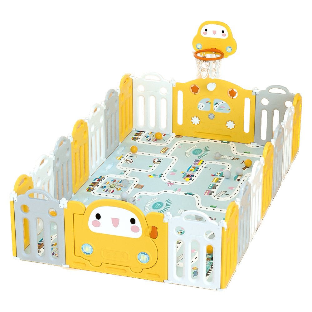 Lovely Baby - Kids Playpen - w/ Basketball Hoop - 20 pcs - Marah Kids