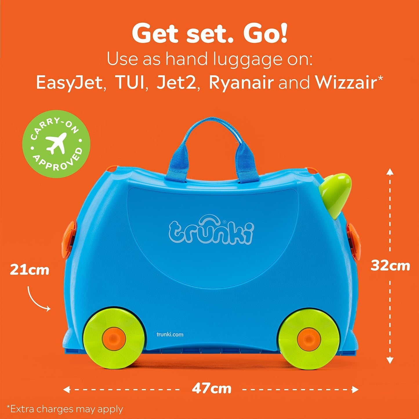 Trunki Ride - On Suitcase - Una Unicorn: Teal Toy Gift for 3 - 4 Year Old Girls - Marah Kids