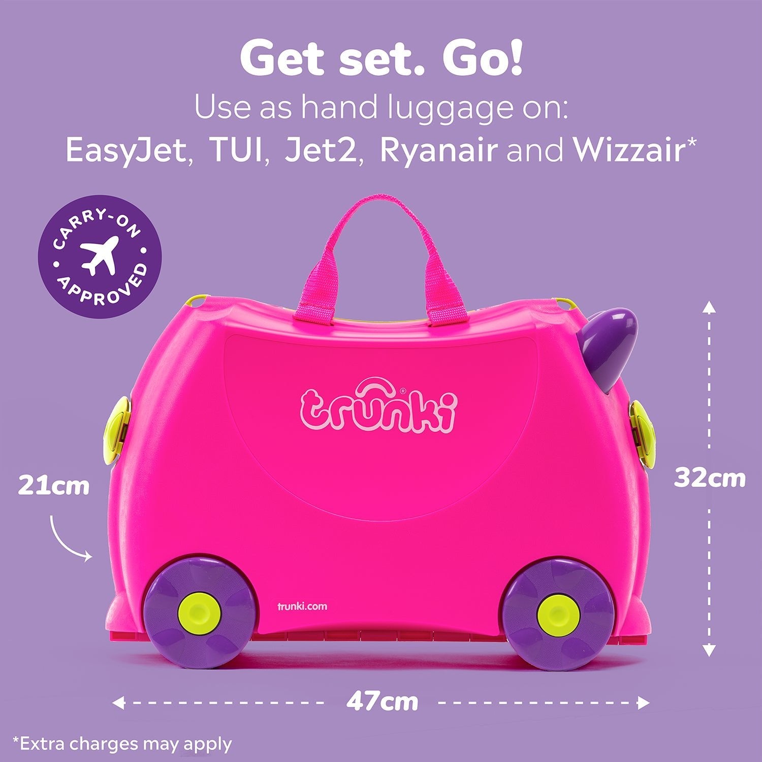 Trunki Ride - On Suitcase for Kids | Pink Trixie, Ideal Gift Age 3 - Marah Kids