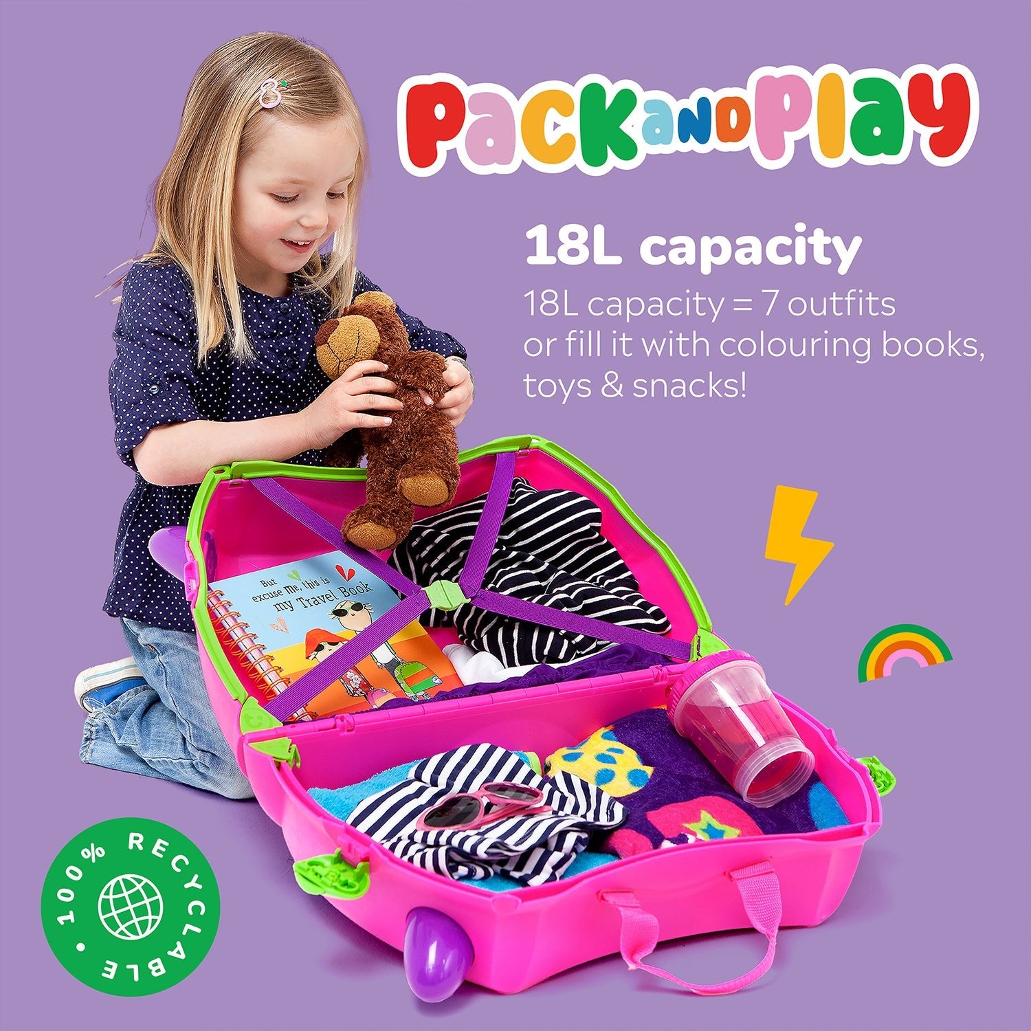 Trunki Ride - On Suitcase for Kids | Pink Trixie, Ideal Gift Age 3 - Marah Kids