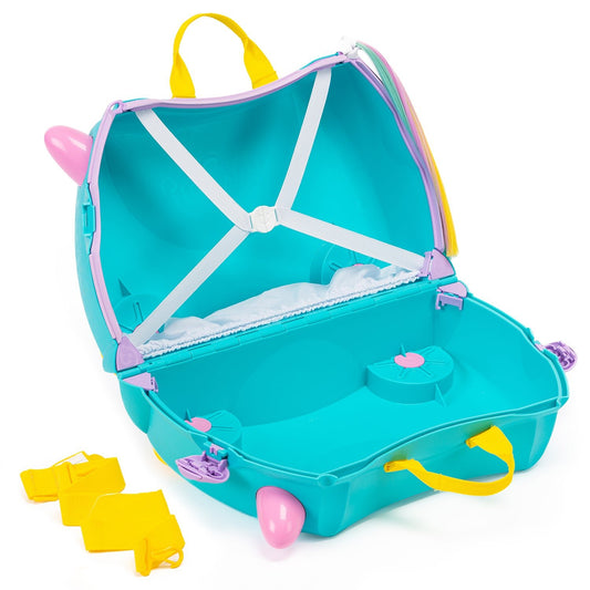 Trunki Ride - On Suitcase - Una Unicorn: Teal Toy Gift for 3 - 4 Year Old Girls - Marah Kids