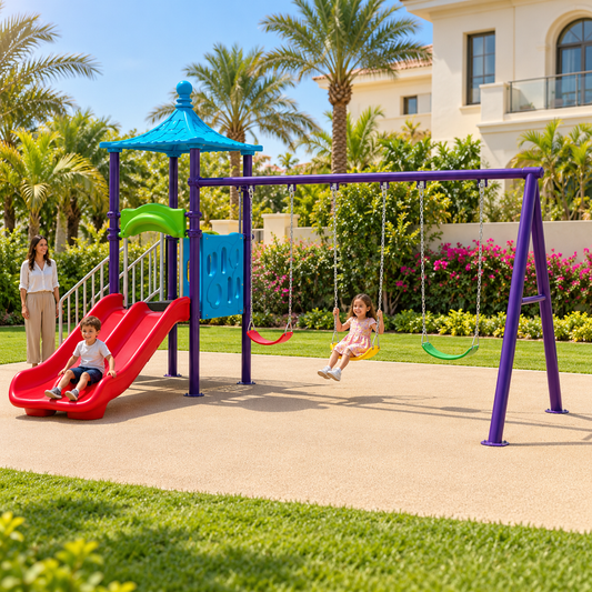 Toyemporium Large Outdoor Playground with Swings & Slides