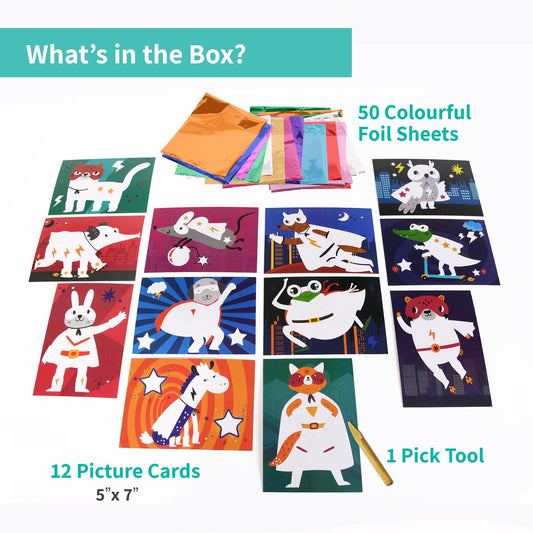 Chalk & Chuckles - Fabulous Foil Art - Superhero Animals - Marah Kids