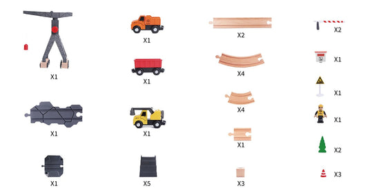 TOOKY TOY Construction Yard Train Set - Medium - Marah Kids