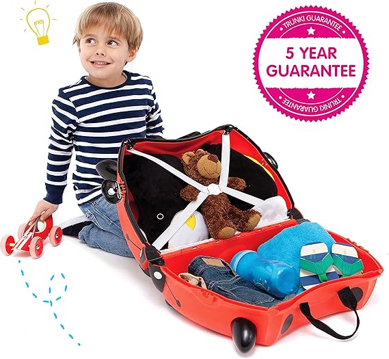 Trunki Ride - On Suitcase & Hand Luggage | Harley Ladybug Red - Marah Kids