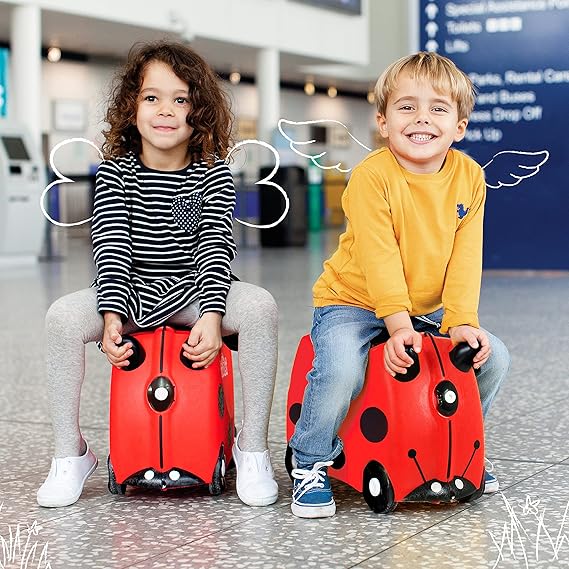 Trunki Ride - On Suitcase & Hand Luggage | Harley Ladybug Red - Marah Kids