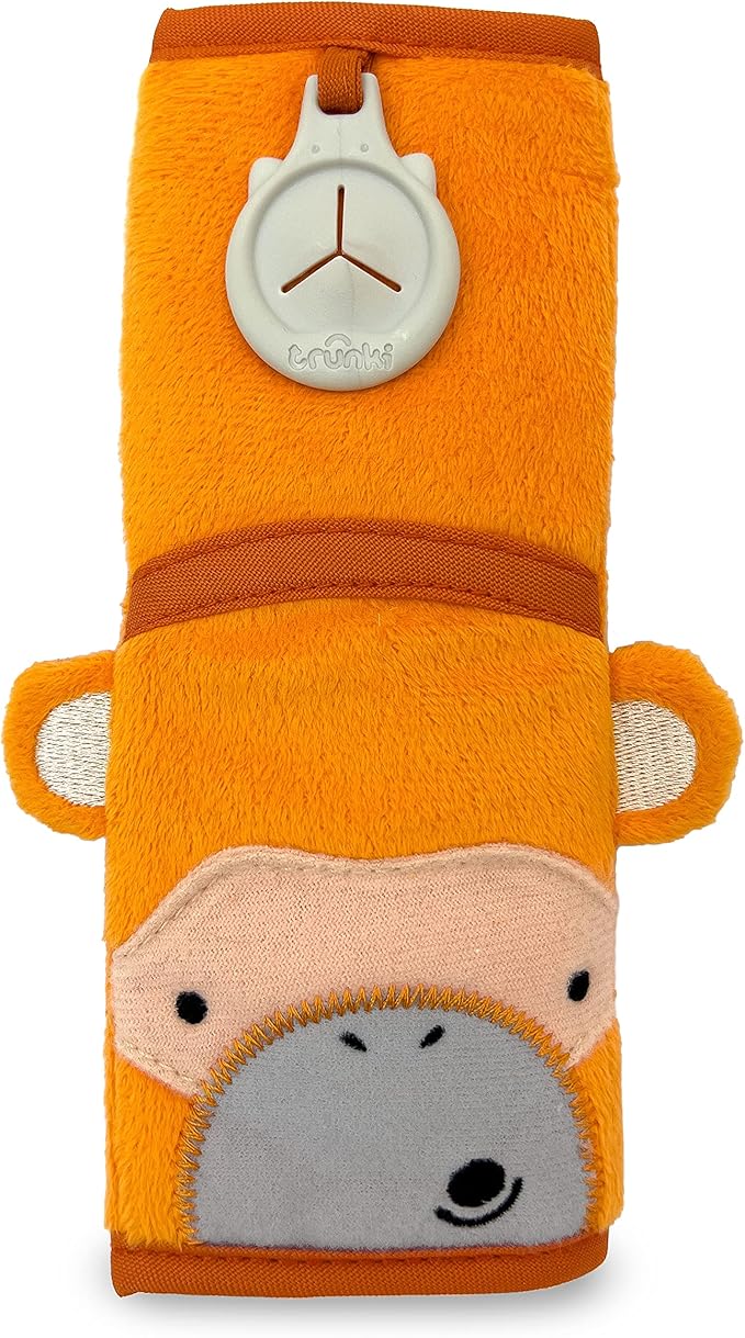 Trunki Seat Belt Pads - Mylo Monkey: Comfy Kids Seatbelt Cover, Orange - Marah Kids