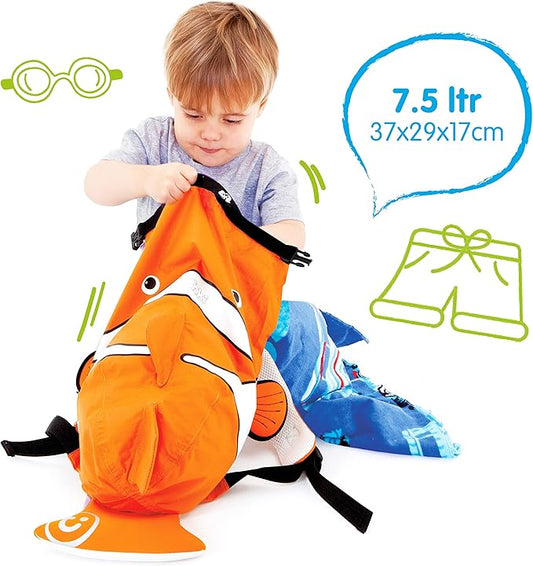 Trunki Paddlepak Waterproof Kids Swim Bag | Chuckles Clown Fish - Marah Kids