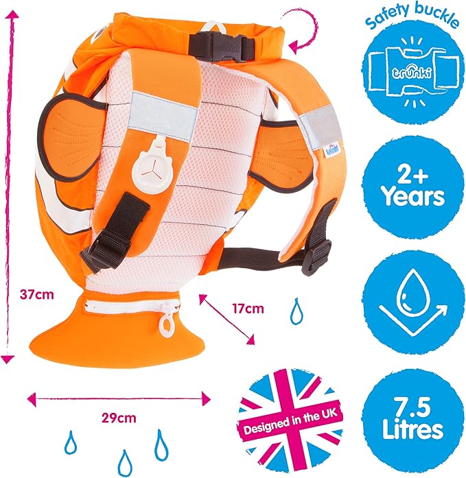 Trunki Paddlepak Waterproof Kids Swim Bag | Chuckles Clown Fish