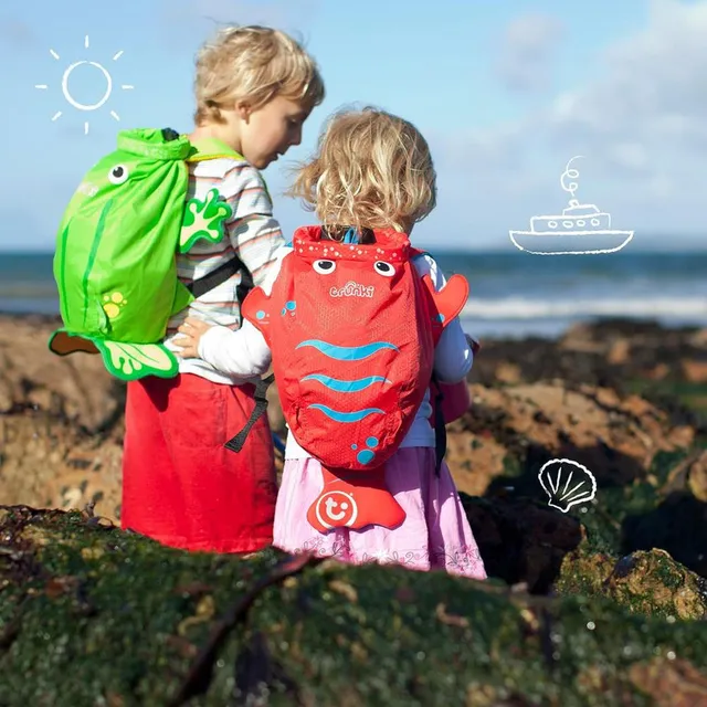 Trunki PaddlePak Waterproof Kids Swim Bag - Coral Tropical Fish (Red)