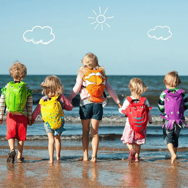 Trunki PaddlePak Waterproof Kids Swim Bag - Coral Tropical Fish (Red) - Marah Kids