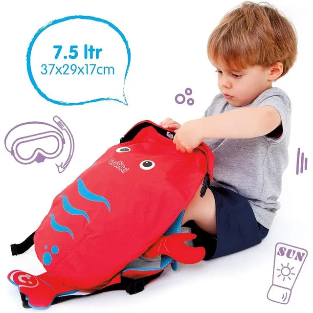 Trunki PaddlePak Waterproof Kids Swim Bag - Coral Tropical Fish (Red)