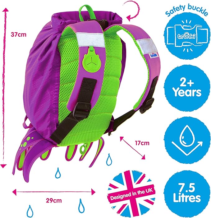 Trunki PaddlePak Waterproof Kids Swim Bag - Coral Tropical Fish (Pink)