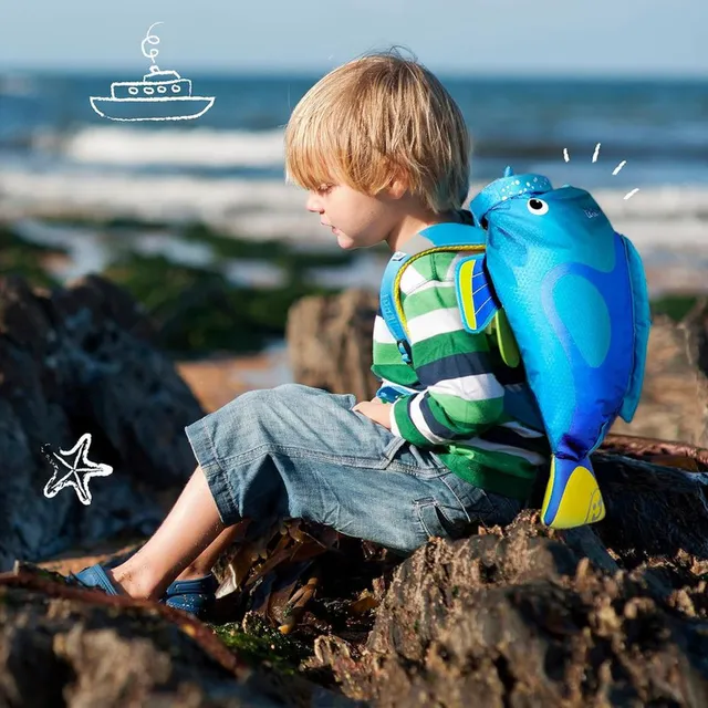 Trunki PaddlePak Waterproof Kids Swim Bag - Coral Tropical Fish (Blue)