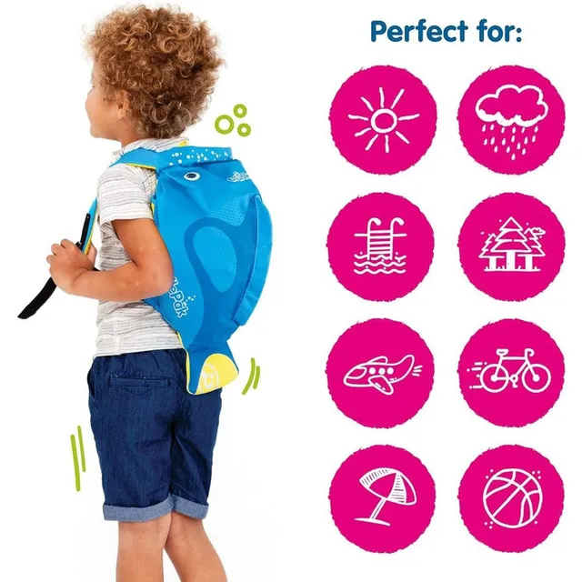 Trunki PaddlePak Waterproof Kids Swim Bag - Coral Tropical Fish (Blue)