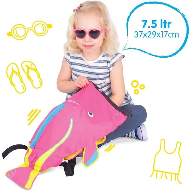 Trunki PaddlePak Waterproof Kids Swim Bag - Coral Tropical Fish (Pink)