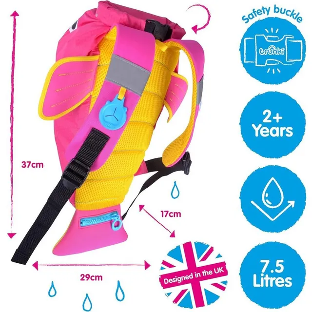 Trunki PaddlePak Waterproof Kids Swim Bag - Coral Tropical Fish (Pink)