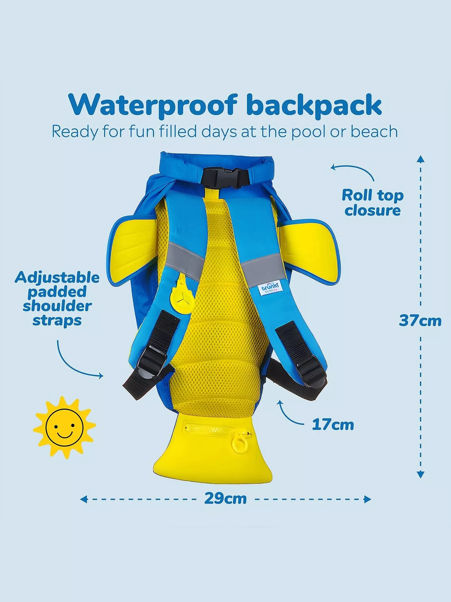 Trunki PaddlePak Waterproof Kids Swim Bag - Coral Tropical Fish (Blue)