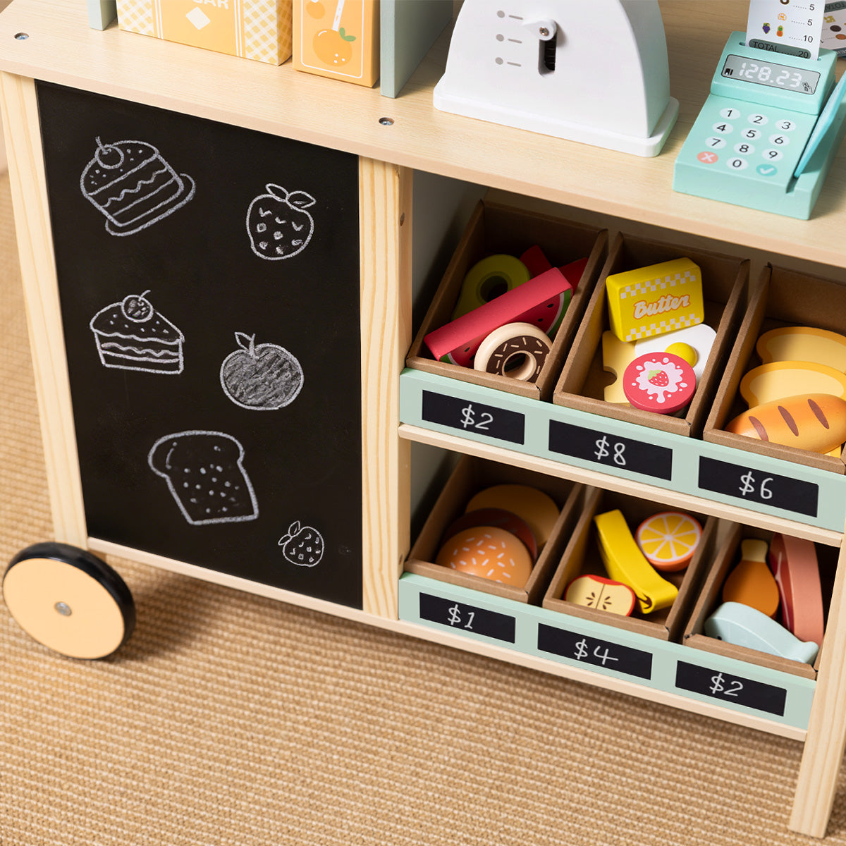 Tooky Toys Grocery Store wooden role play toy - view 8 | Marah Kids