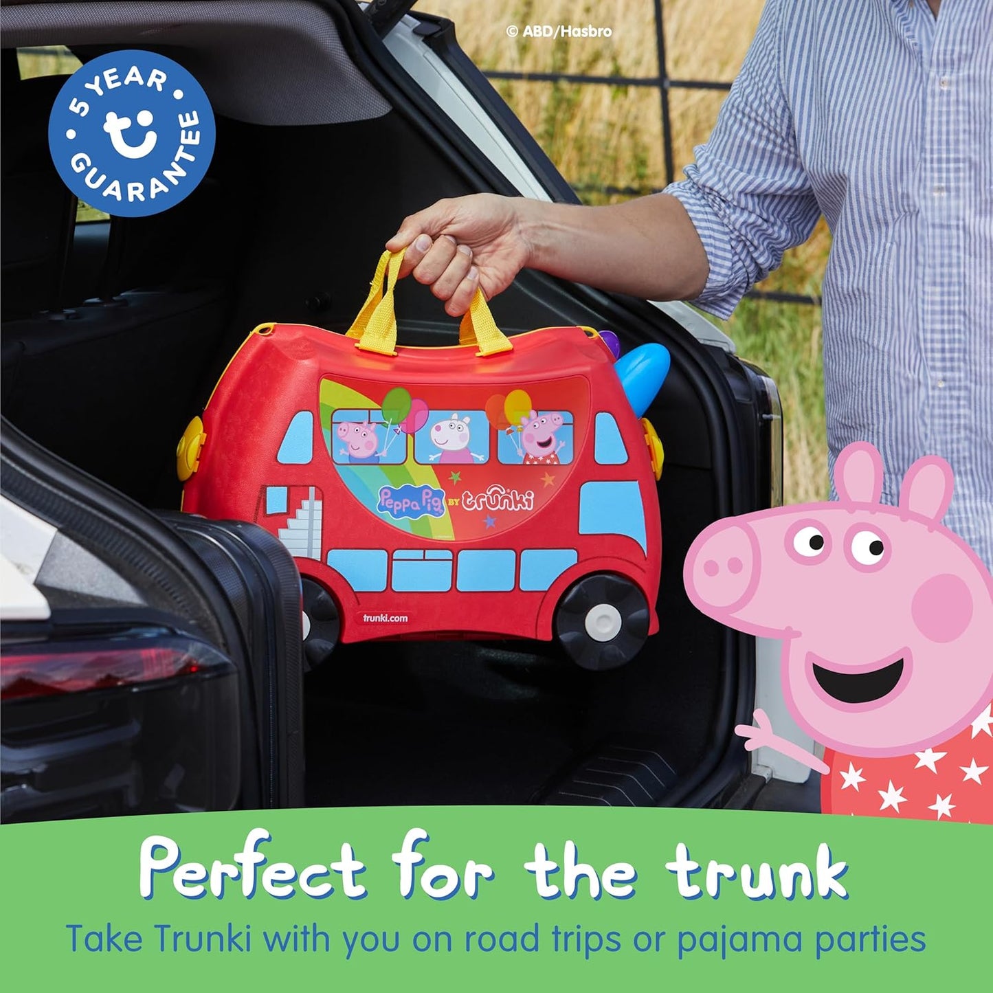Trunki x Peppa Pig Ride-On Suitcase | 18L Travel Bag for Kids