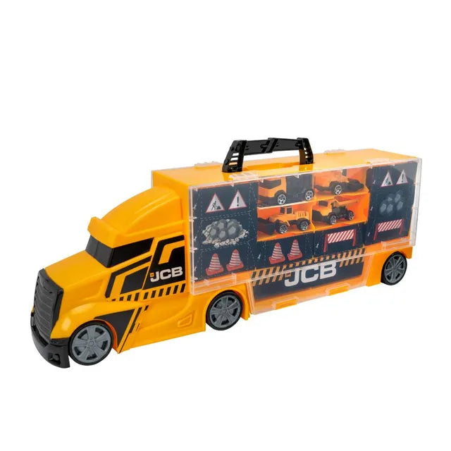 Teamsterz -Tz Jcb Medium Construction Transporter With 4 X Die-Cast Trucks