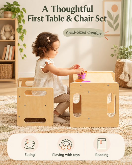 OooK Montessori Nesting Table and Chair Set