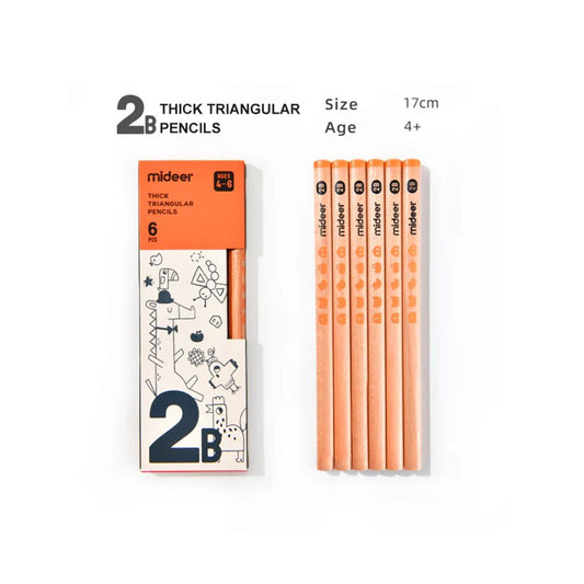 Triangular Pencil 2B - 6 Pcs - Marah Kids