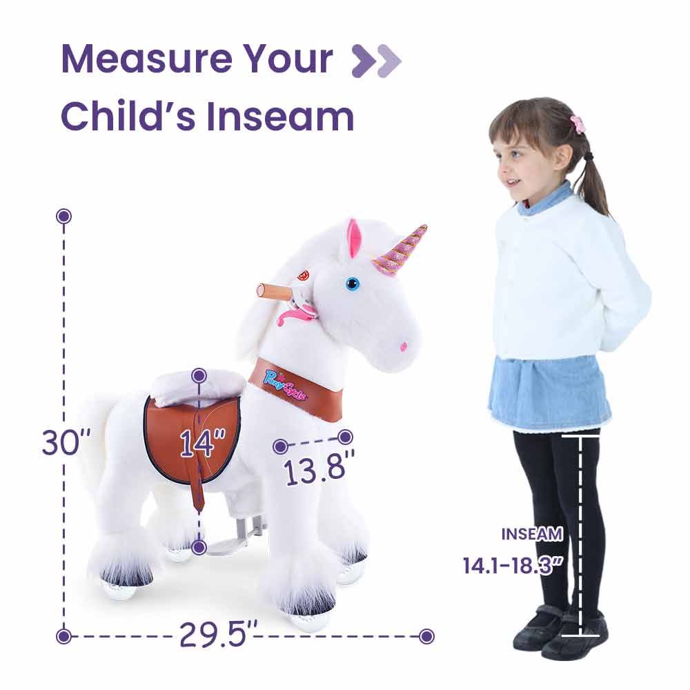 PonyCycle Ride on Horse Toy Boys and Girls Unicorn Age 3 - 5 old - White - Marah Kids