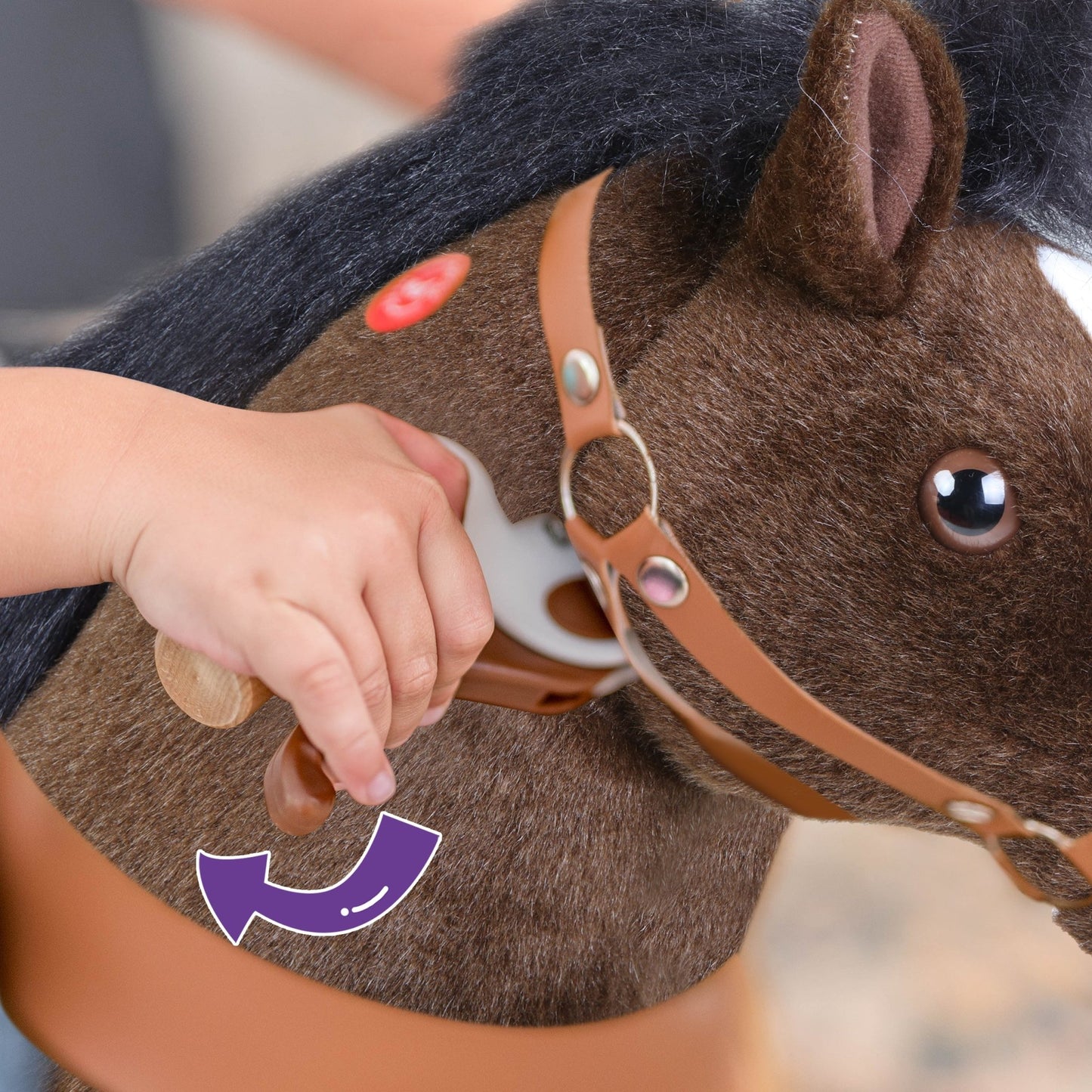 PonyCycle Ride on Horse Toy Boys and Girls Age 3 - 5 old - Chocolate Brown - Marah Kids
