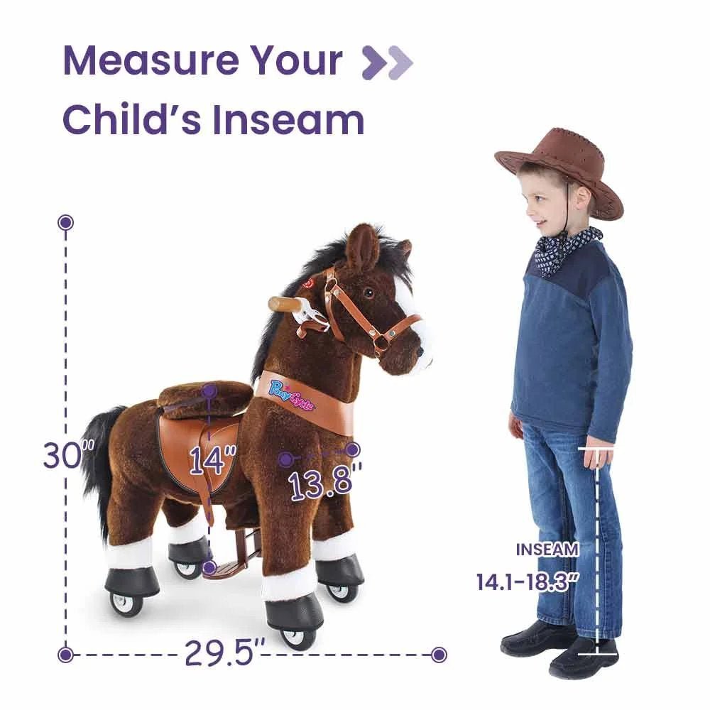 PonyCycle Ride on Horse Toy Boys and Girls Age 3 - 5 old - Chocolate Brown - Marah Kids