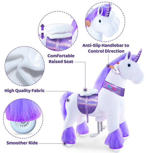 Pony Cycle Ride on Horse Unicorn Boys and Girls Ages 3 - 5 Year - Purple - Marah Kids