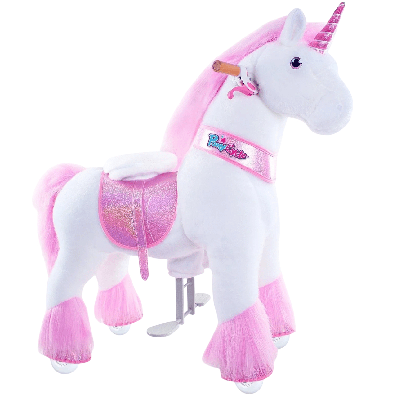 PonyCycle Ride on Horse Toy Boys and Girls Unicorn Age 4 - 8 Years Old - Pink - Marah Kids