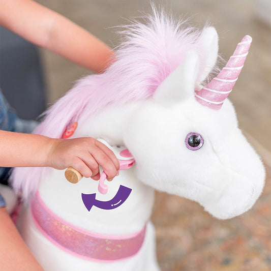 PonyCycle Ride on Horse Toy Boys and Girls Unicorn Age 4 - 8 Years Old - Pink - Marah Kids