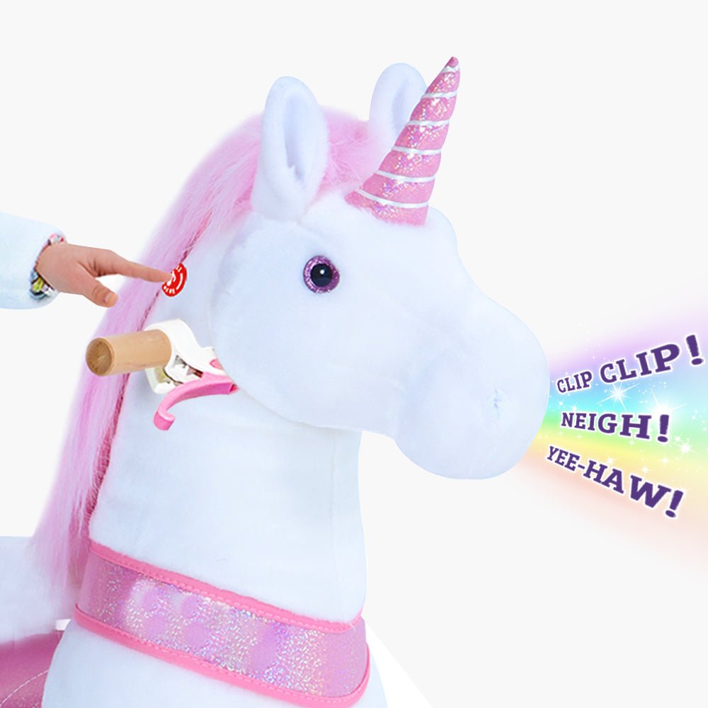 PonyCycle Ride on Horse Toy Boys and Girls Unicorn Age 4 - 8 Years Old - Pink - Marah Kids