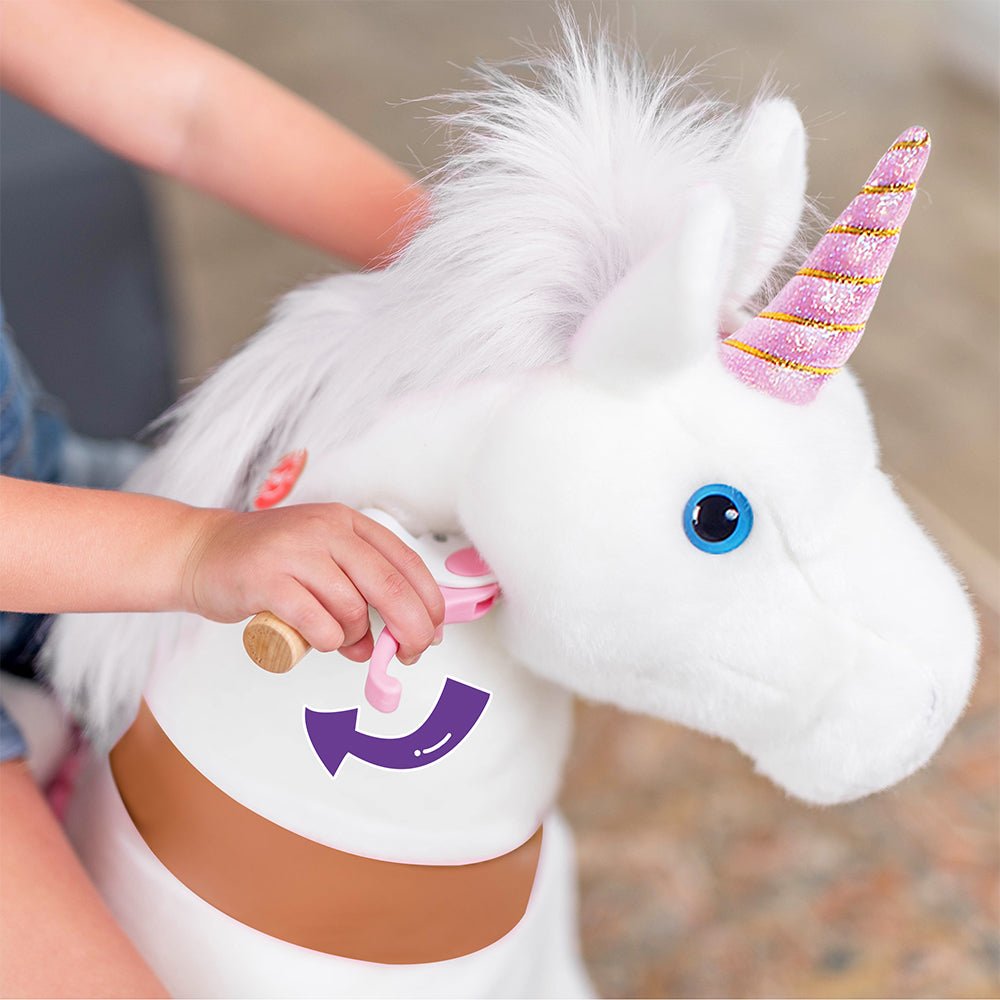 PonyCycle Ride on Horse Toy Boys and Girls Unicorn Age 4 - 8 old - White - Marah Kids