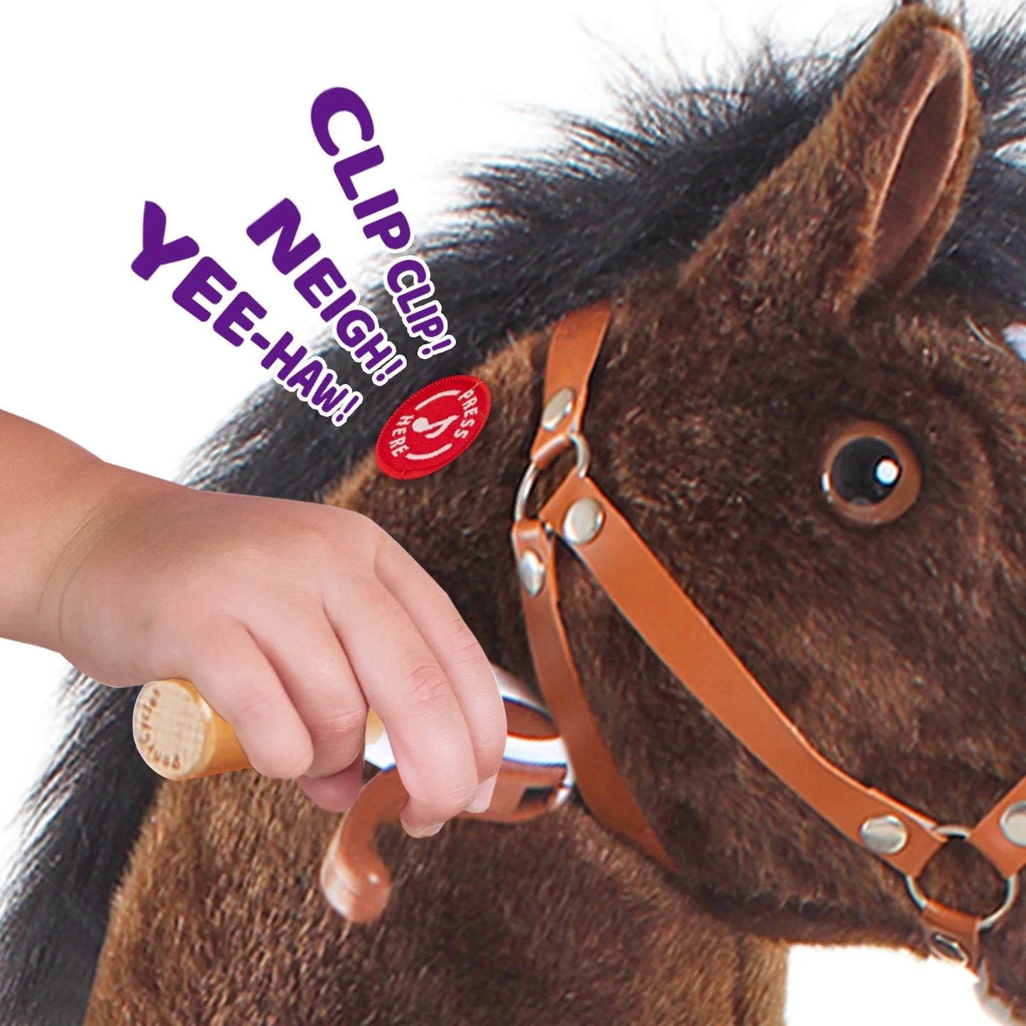 PonyCycle Ride on Horse Toy Boys and Girls Age 4 - 8 old - Chocolate Brown - Marah Kids