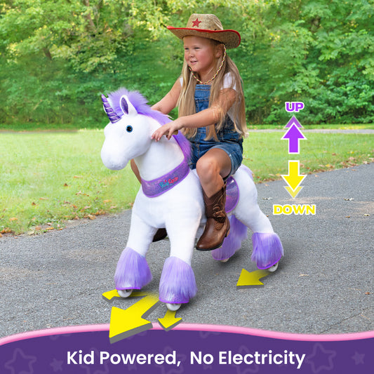 PonyCycle Ride on Horse Unicorn Boys and Girls Ages 4 - 8 Year - Purple - Marah Kids