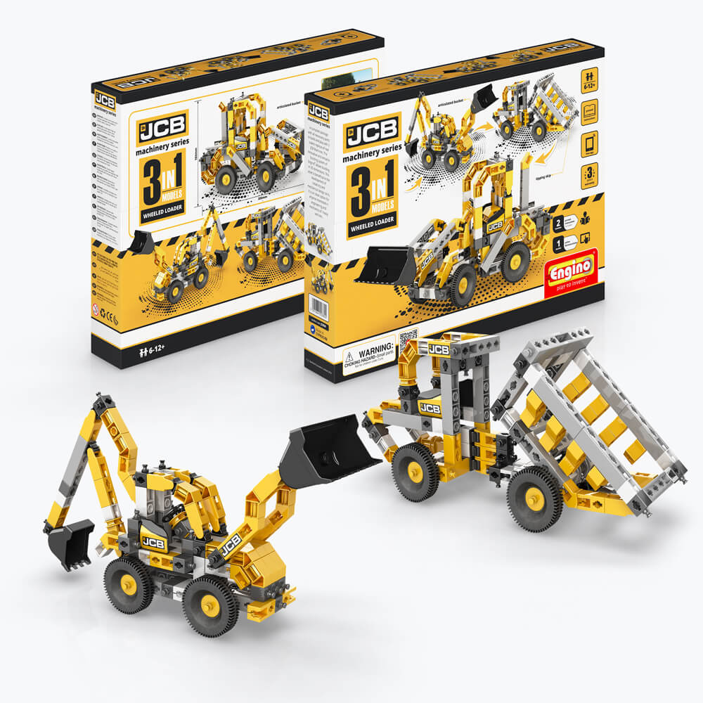 Engino JCB Wheel Loader 3 - in - 1 STEM Building Kit - Marah Kids