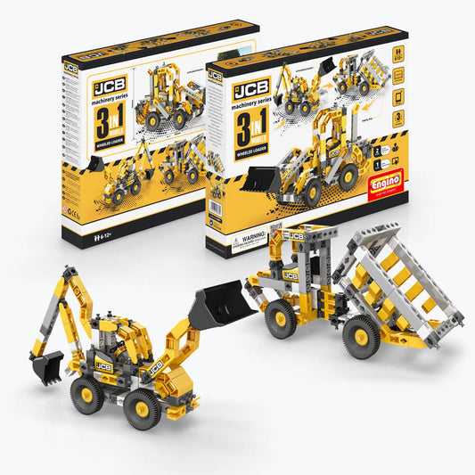 Engino JCB Wheel Loader 3 - in - 1 STEM Building Kit - Marah Kids