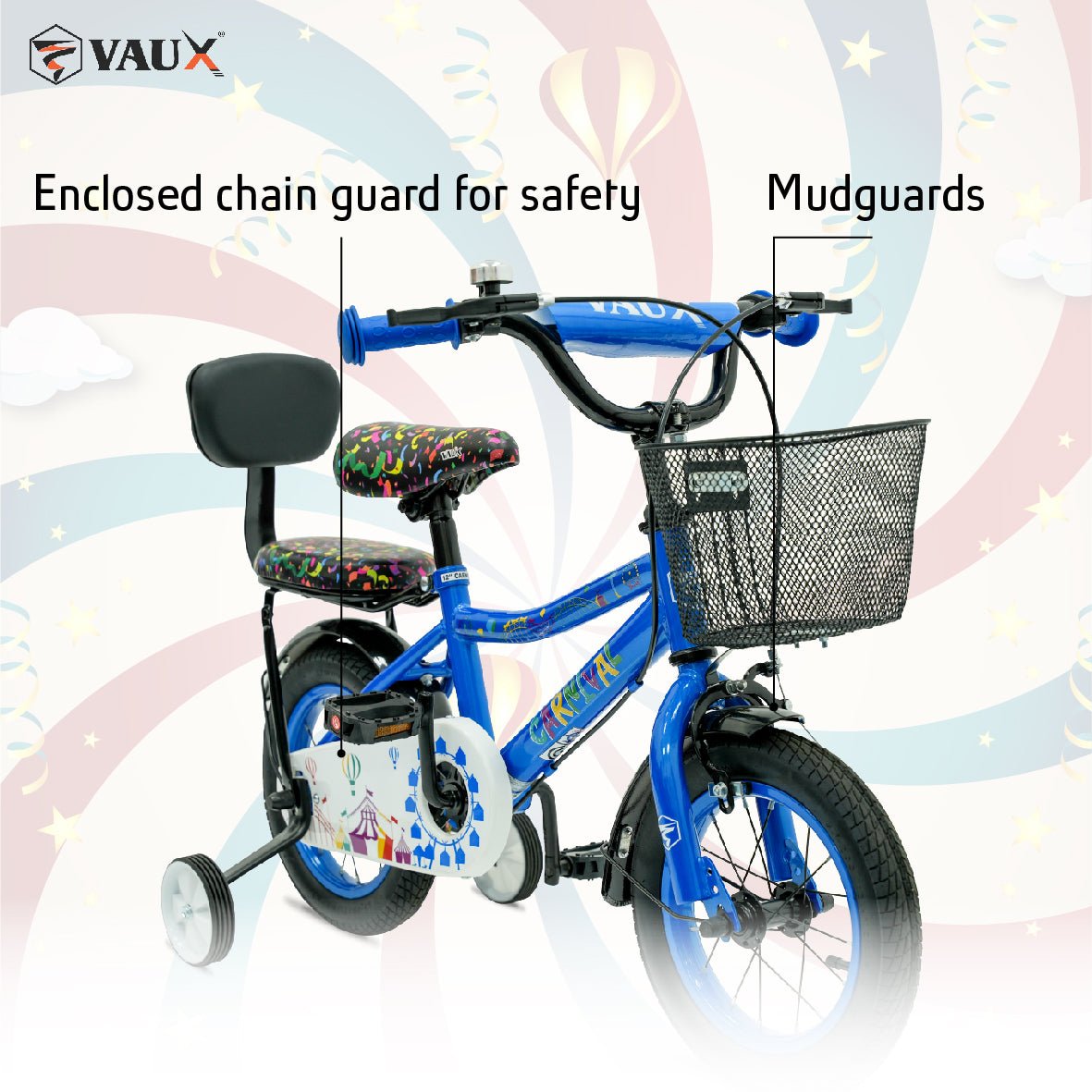 VAUX Carnival Kids Bike 12 Inch - Blue - Marah Kids