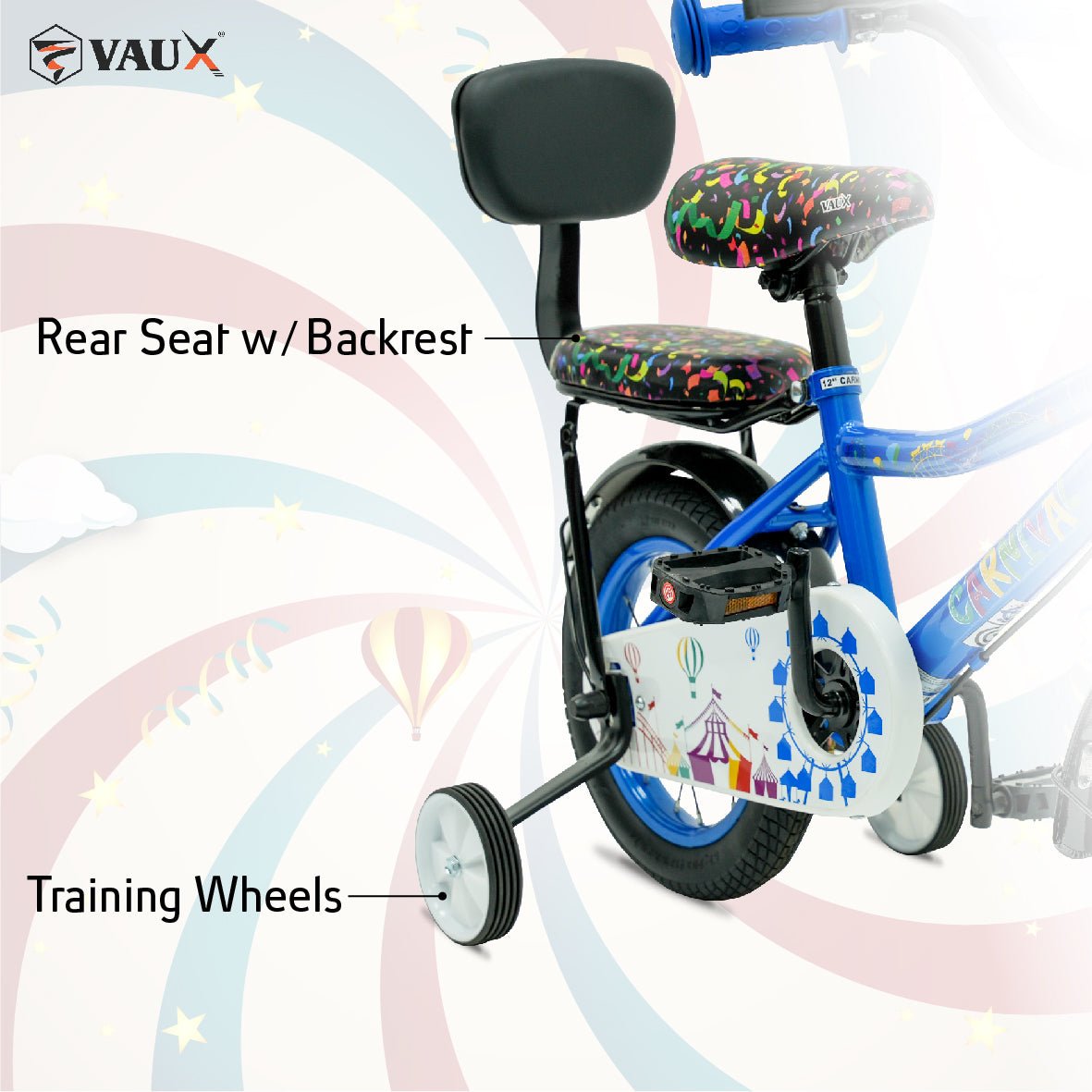 VAUX Carnival Kids Bike 12 Inch - Blue - Marah Kids
