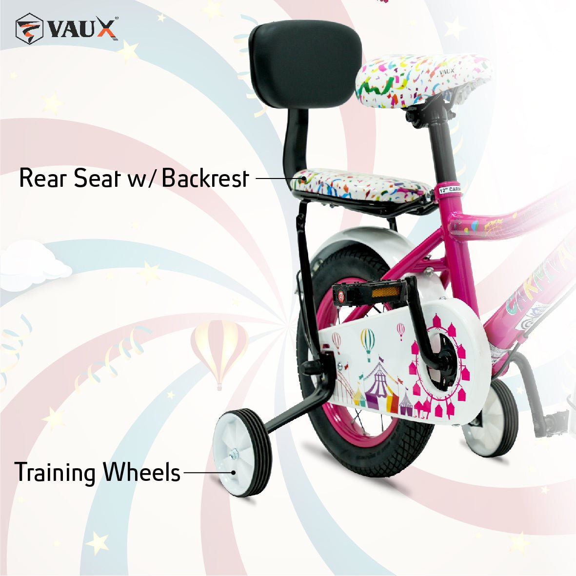 VAUX Carnival Kids Bike 12 Inch - Dark Pink - Marah Kids