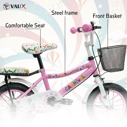 VAUX Carnival Kids Bike 12 Inch - Light Pink - Marah Kids