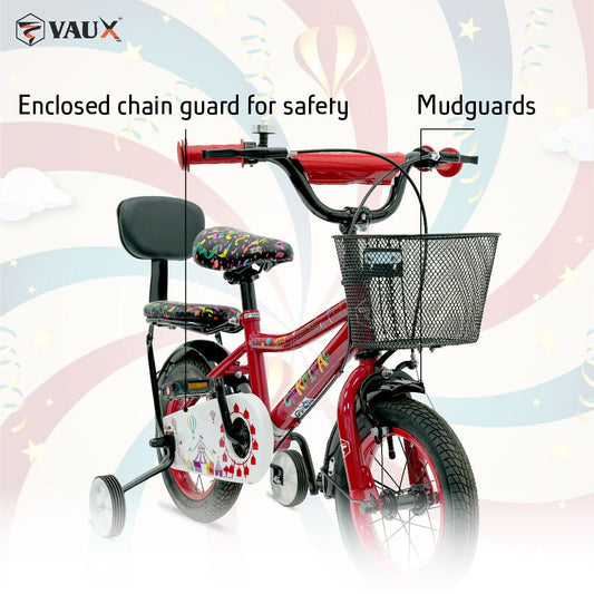 VAUX Carnival Kids Bike 12 Inch - Red - Marah Kids
