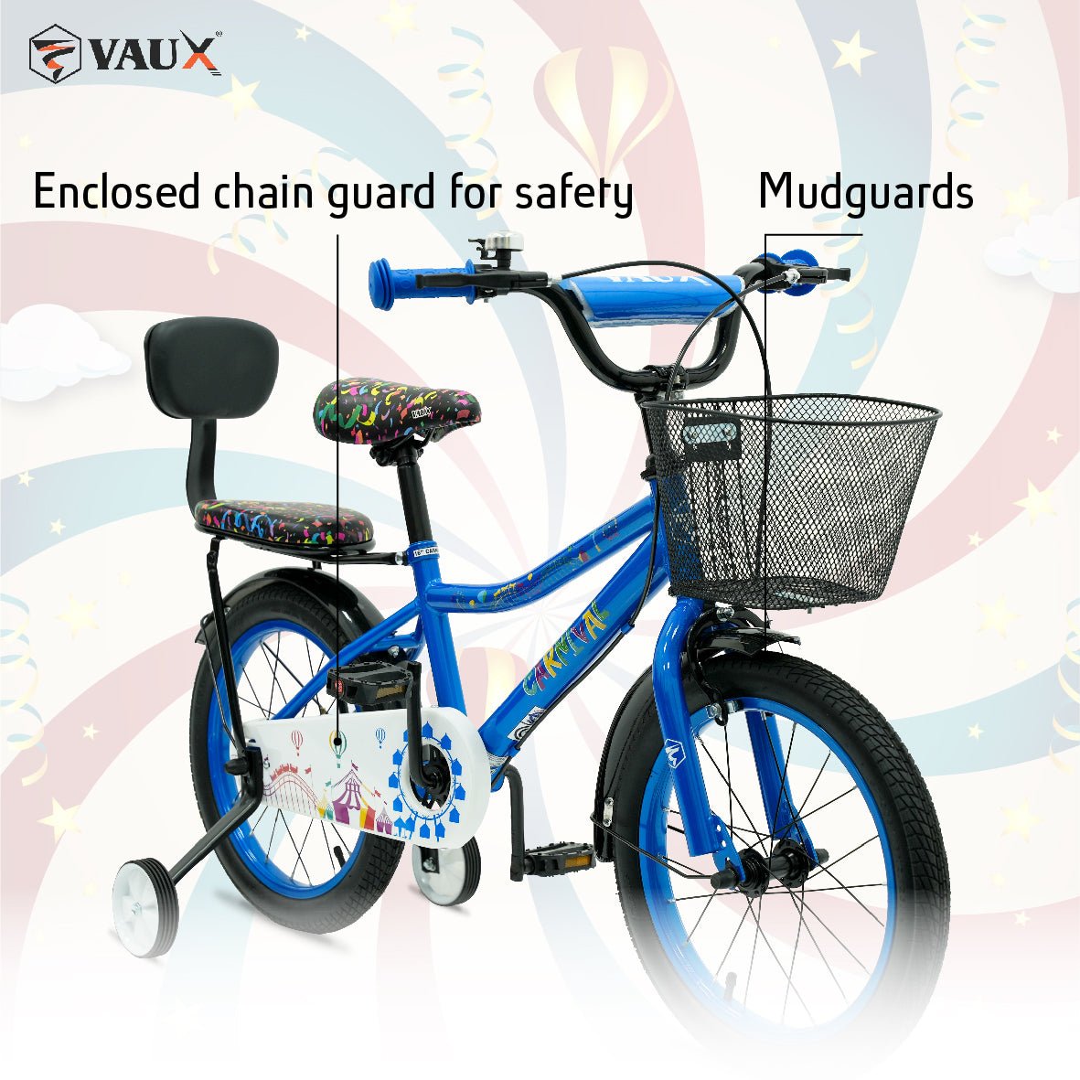 VAUX Carnival Kids Bike 16 Inch - Blue - Marah Kids