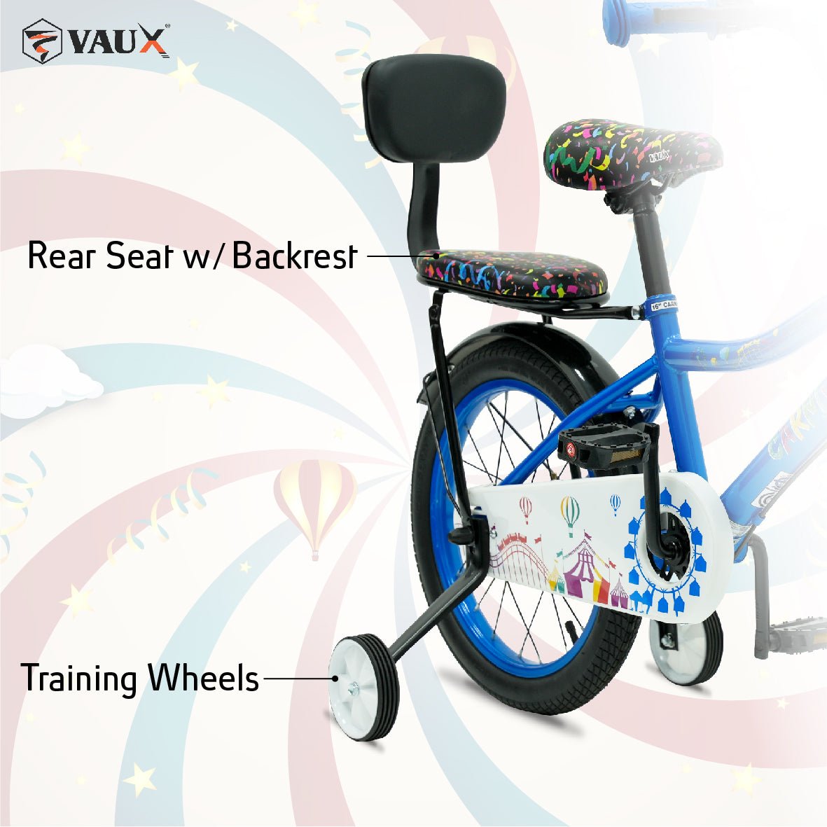 VAUX Carnival Kids Bike 16 Inch - Blue - Marah Kids